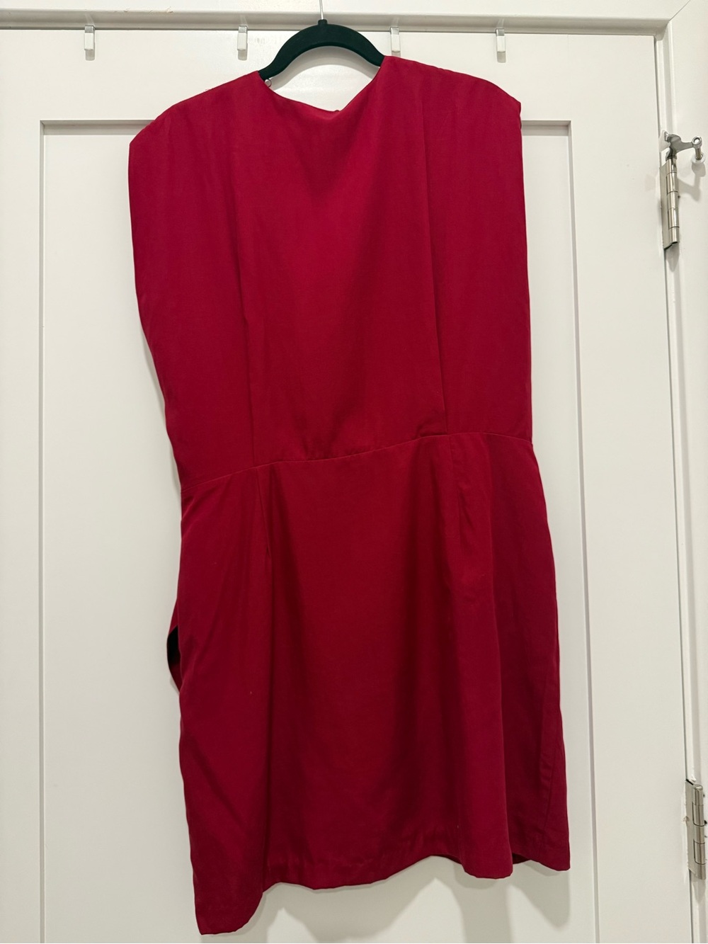 Red Wrap-Style Mini Dress - Picture 4 of 7